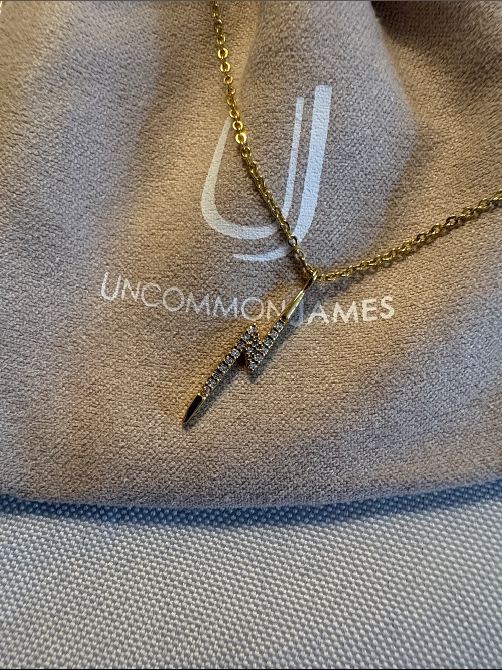 Uncommon James Gold Lightning Bolt Pendant Necklace